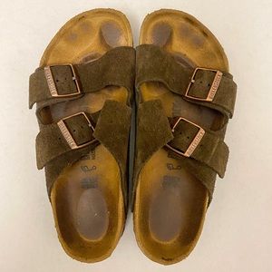 Arizona Mocha Suede Leather Birkenstocks